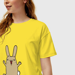 Футболка оверсайз женская Rabbit - Smile, цвет: желтый — фото 2