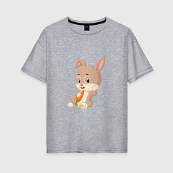 Женская футболка оверсайз Кролик с морковочкой