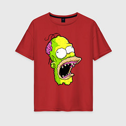 Женская футболка оверсайз Гомер Симпсон - зомби - halloween