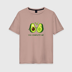 Женская футболка оверсайз Влюбленные авокадо Милые авокадики