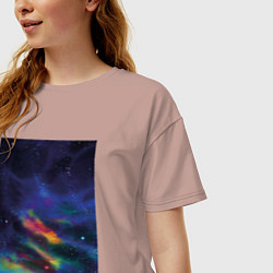 Футболка оверсайз женская Звездная рапсодия, цвет: пыльно-розовый — фото 2