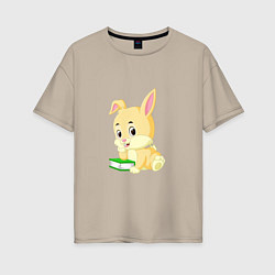 Женская футболка оверсайз Reading Bunny