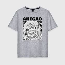Женская футболка оверсайз Ахегао - девушка