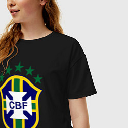 Футболка оверсайз женская Brasil CBF, цвет: черный — фото 2