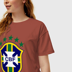 Футболка оверсайз женская Brasil CBF, цвет: кирпичный — фото 2