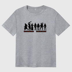 Футболка оверсайз женская Герои кино-ужасов, цвет: меланж