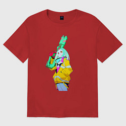 Футболка оверсайз женская Ребекка с пушкой - Киберпанк, цвет: красный