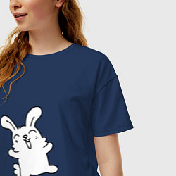 Футболка оверсайз женская Happy Bunny, цвет: тёмно-синий — фото 2
