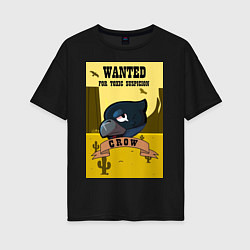 Футболка оверсайз женская Wanted Crow, цвет: черный
