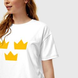 Футболка оверсайз женская Шведский хоккей, цвет: белый — фото 2