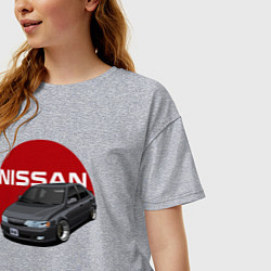 Футболка оверсайз женская Nissan B-14, цвет: меланж — фото 2