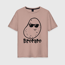 Футболка оверсайз женская Brotato art, цвет: пыльно-розовый