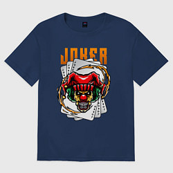 Футболка оверсайз женская Злой джокер, цвет: тёмно-синий
