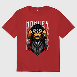 Женская футболка оверсайз Обезьяна в костюме