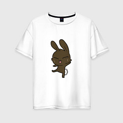 Женская футболка оверсайз Прикольный кролик