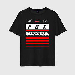 Футболка оверсайз женская Honda racing, цвет: черный