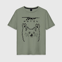 Женская футболка оверсайз Tokio Hotel - rock cat