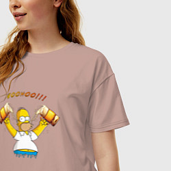 Футболка оверсайз женская Homer & Beer, цвет: пыльно-розовый — фото 2