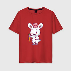 Женская футболка оверсайз Кролик повар