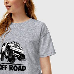 Футболка оверсайз женская Off road - Jeep Chrysler, цвет: меланж — фото 2
