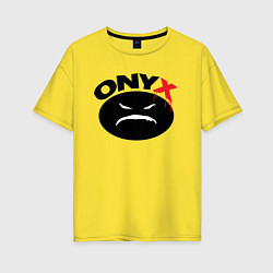 Футболка оверсайз женская Onyx logo black, цвет: желтый