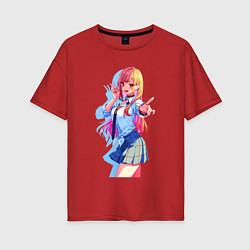 Женская футболка оверсайз Марин Китагава - Фарфоровая кукла