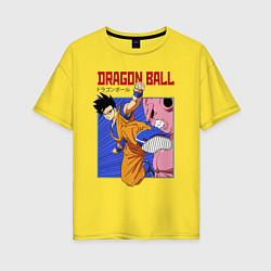 Футболка оверсайз женская Dragon Ball - Сон Гоку - Удар, цвет: желтый