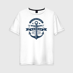 Женская футболка оверсайз Винтажный Морской Якорь