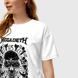 Футболка оверсайз женская Megadeth Thirteen, цвет: белый — фото 2