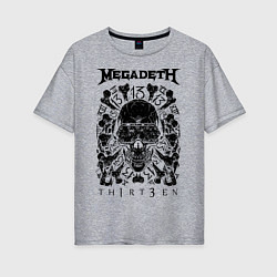 Футболка оверсайз женская Megadeth Thirteen, цвет: меланж