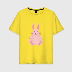 Футболка оверсайз женская Розовый зайчонок, цвет: желтый