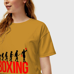 Футболка оверсайз женская Boxing evolution, цвет: горчичный — фото 2