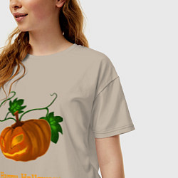 Футболка оверсайз женская Trembling pumpkin, цвет: миндальный — фото 2