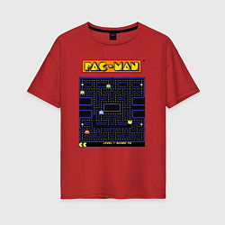 Футболка оверсайз женская Pac-Man на ZX-Spectrum, цвет: красный