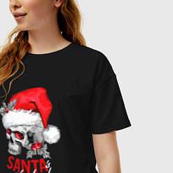 Футболка оверсайз женская Santa is not dead, цвет: черный — фото 2