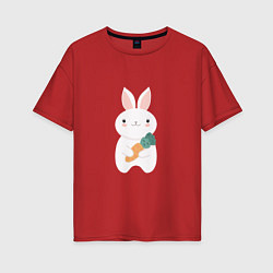 Футболка оверсайз женская Carrot rabbit, цвет: красный