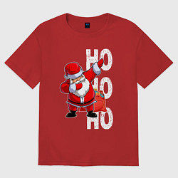 Женская футболка оверсайз Through the snow, Santa Claus, dabbing