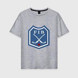 Женская футболка оверсайз Хоккей с мячом - лого