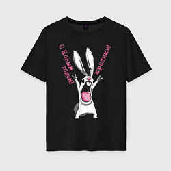 Женская футболка оверсайз Год кролика, с новым годом, кролики