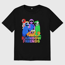 Футболка оверсайз женская Радужные друзья персонажи игры, цвет: черный