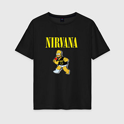 Футболка оверсайз женская Гомер Nirvana, цвет: черный