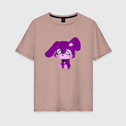 Женская футболка оверсайз Фиолетовый зайка
