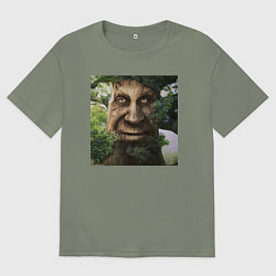 Футболка оверсайз женская Wise Mystical Tree, цвет: авокадо