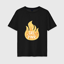 Женская футболка оверсайз Fire girl power