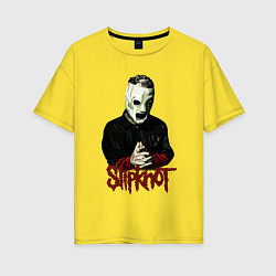 Футболка оверсайз женская Slipknot mask, цвет: желтый