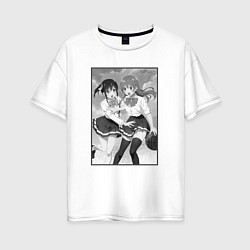 Женская футболка оверсайз Нагиса Минасэ и Саки Саки - Мои девушки