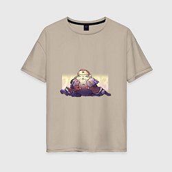 Женская футболка оверсайз Заяц папа и детки