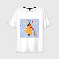 Женская футболка оверсайз Рождественское веселье
