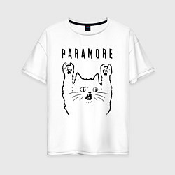 Женская футболка оверсайз Paramore - rock cat