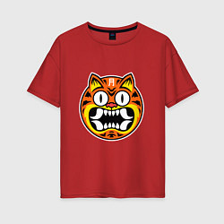 Женская футболка оверсайз Маска тигра